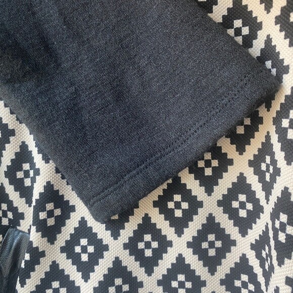 THML Dress Womens Medium Black Cream Midi Knit 3/4 Sleeve Textured Print Ladies - Picture 10 of 16